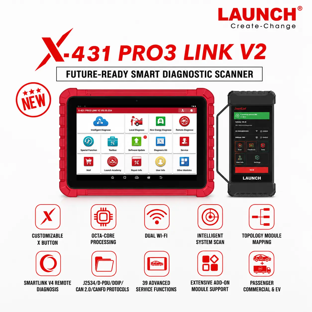 Launch-x431-Pro3-Link-V2